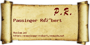 Passinger Róbert névjegykártya